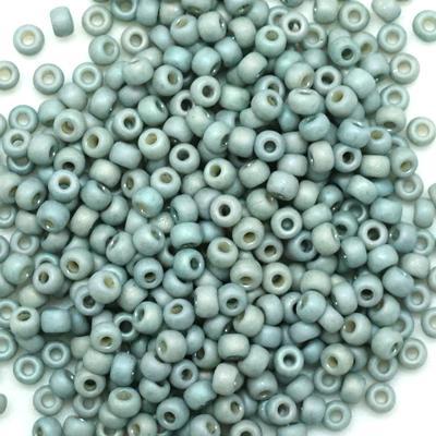 8-94705 Frost Opaque Glaze Rainbow Cadet Gray 8/0 Round Seed Beads Tube - Goody Beads