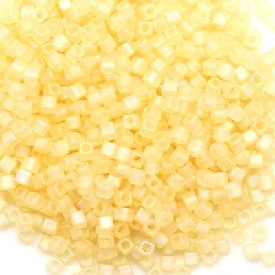 SB18-132FR Matte Transparent Light Topaz 1.8mm Miyuki Cube Seed Beads Tube - Goody Beads