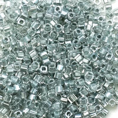 SB18-242 Pewter Lined Crystal 1.8mm Miyuki Cube Seed Beads Tube - Goody Beads