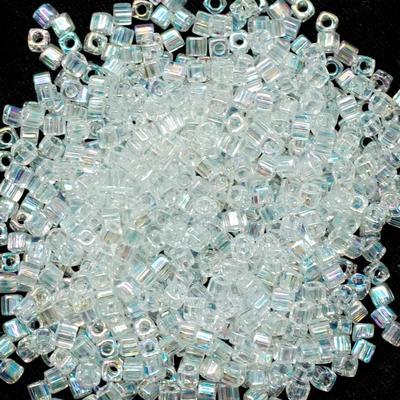 SB18-250 Crystal AB 1.8mm Miyuki Cube Seed Beads Tube - Goody Beads