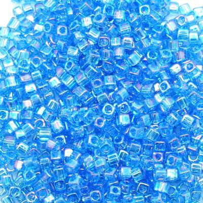 SB18-261 Transparent Sapphire AB 1.8mm Miyuki Cube Seed Beads Tube - Goody Beads