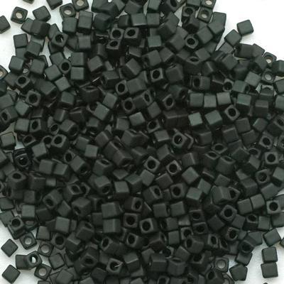 SB18-401F Matte Black 1.8mm Miyuki Cube Seed Beads Tube - Goody Beads