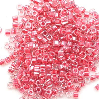 SB18-2603 Rose Lined Crystal 1.8mm Miyuki Cube Seed Beads Tube - Goody Beads