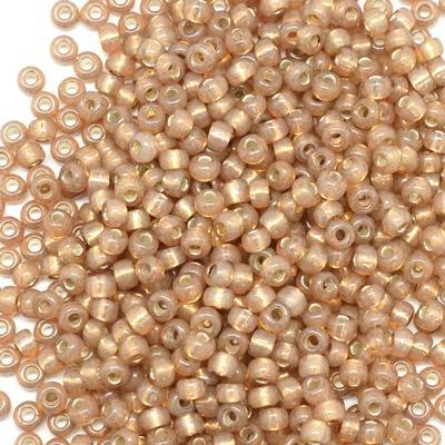 8-9641 Dyed Rose Bronze Silver Lined Alabaster 8/0 Round Seed Beads Tube - Goody Beads