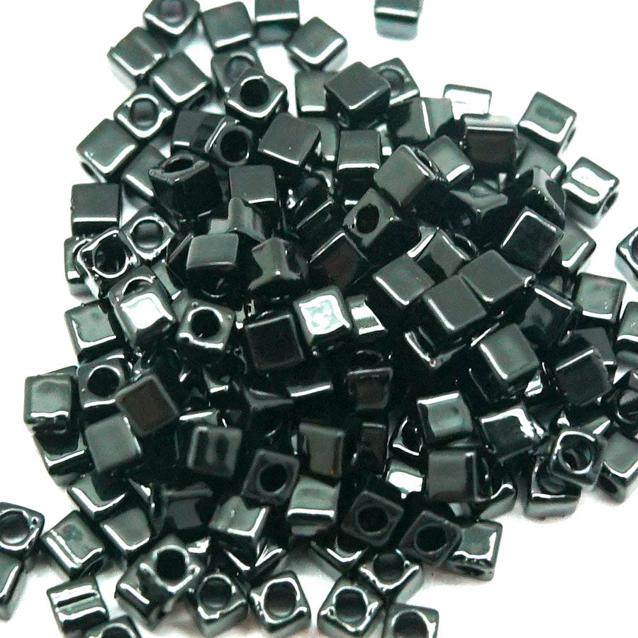 SB18-401 Black 1.8mm Miyuki Cube Seed Beads Tube - Goody Beads