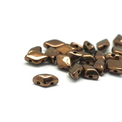 8x5mm Dark Bronze GemDuo 2-Hole Czech Beads Tube - Goody Beads