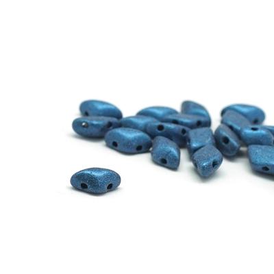 8x5mm Metallic Suede Blue GemDuo 2-Hole Czech Beads Tube - Goody Beads