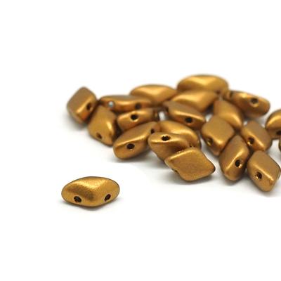 8x5mm Matte Metallic Antique Gold GemDuo 2-Hole Czech Beads Tube - Goody Beads