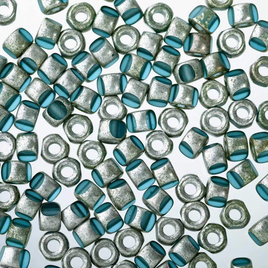 Matubo 3 Cut 6/0 Czech Glass Seed Beads in Silver Luster Aquamarine 393-06-SV6002 - 1 Tube