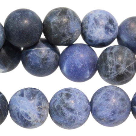 MATTE Sodalite 10mm Round 15-16 Inch