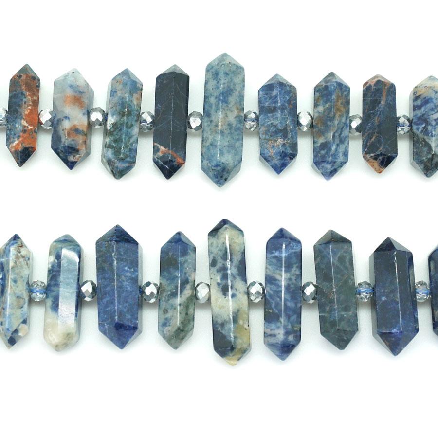 Sodalite  12x22-50mm Graduated Point - 15-16 Inch