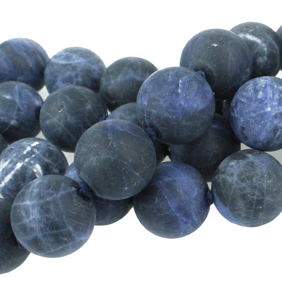 MATTE Sodalite 14mm Round 15-16 Inch