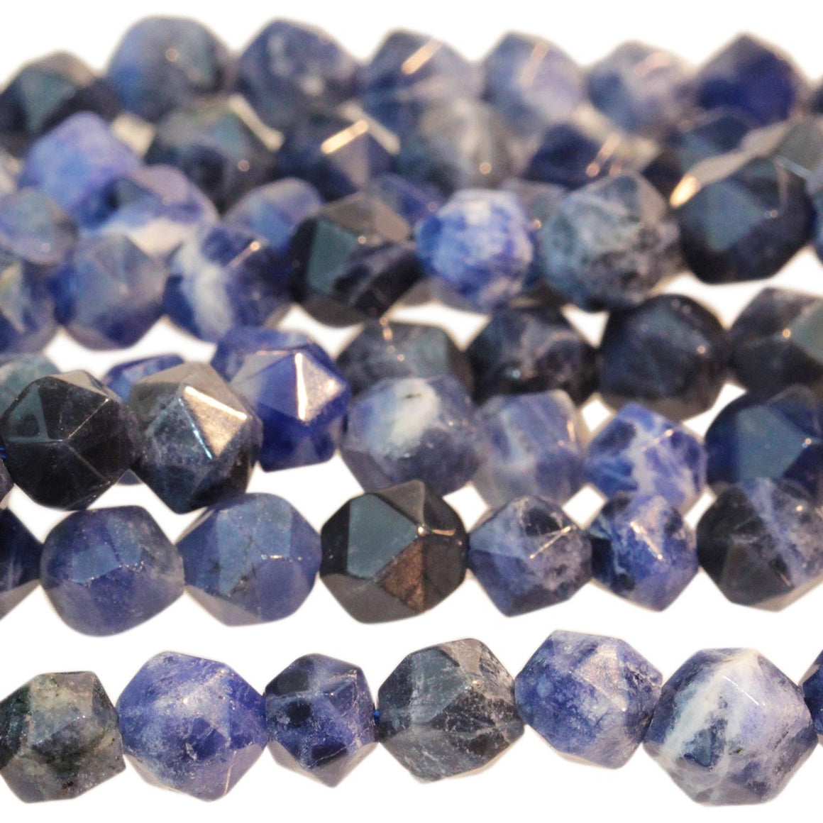 Sodalite 6mm Star Cut Round 15-16 Inch