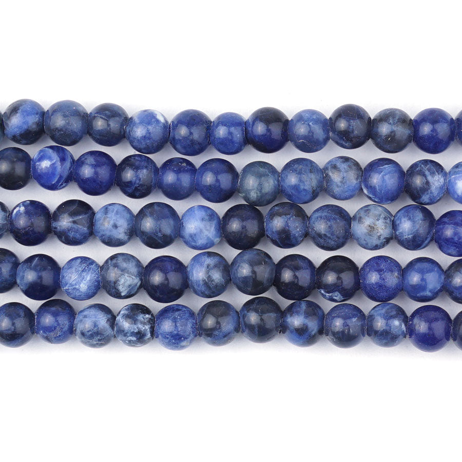 6mm Sodalite Natural Round Large Hole - Large Hole Beads - Goody Beads