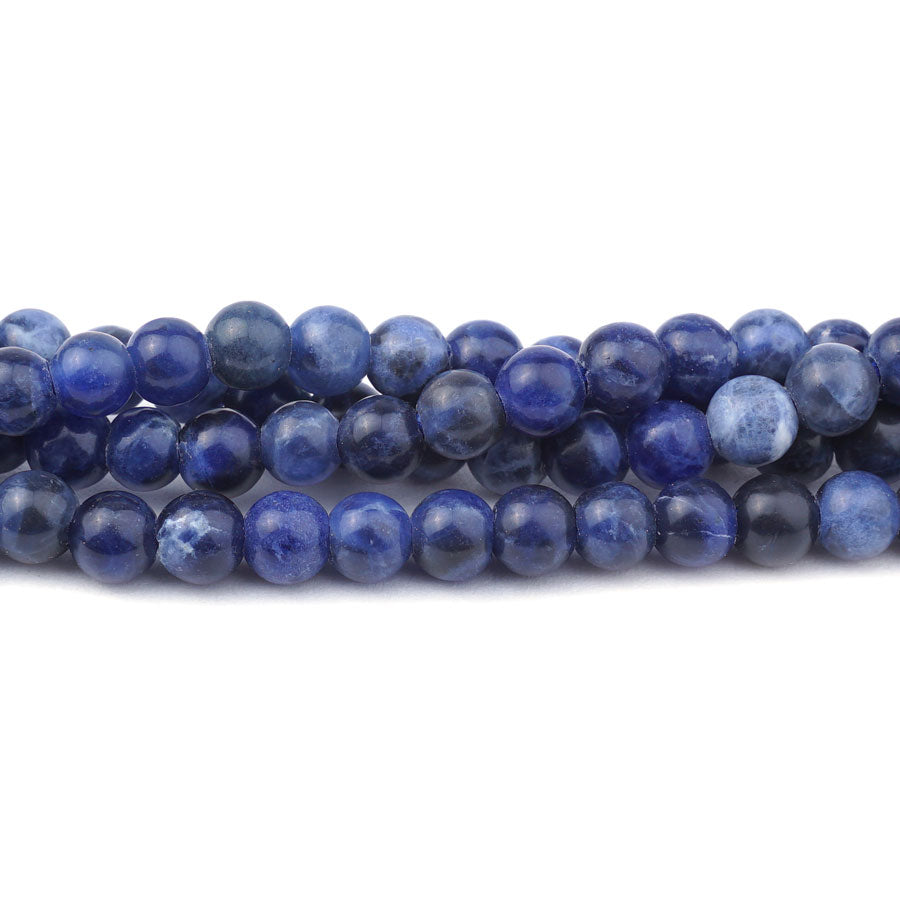 6mm Sodalite Natural Round Large Hole - Large Hole Beads - Goody Beads