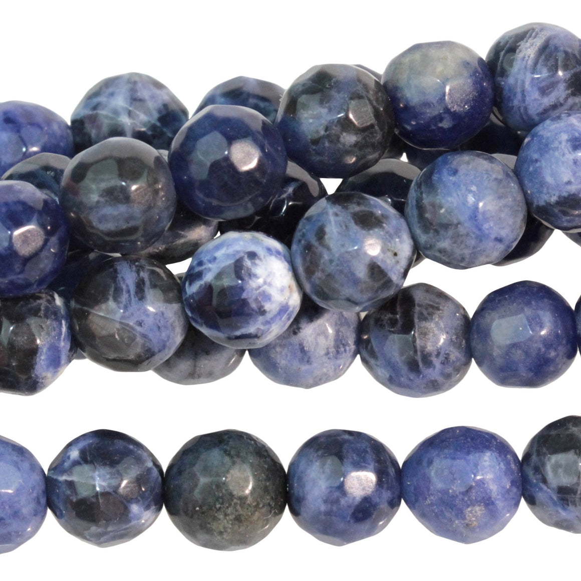 Sodalite 8mm Faceted Round 15-16 Inch