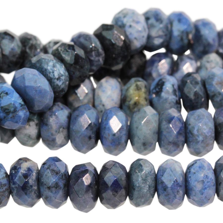 Sunset Dumortierite 8mm Faceted Rondelle Large Hole 8-Inch