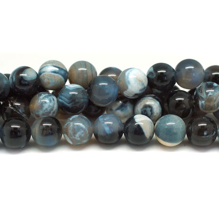 Sardonyx Blue 10mm Round - 15-16 Inch - Goody Beads