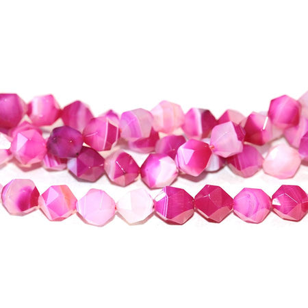 Pink Sardonyx (dyed) 10mm Star Cut Round 15-16 Inch