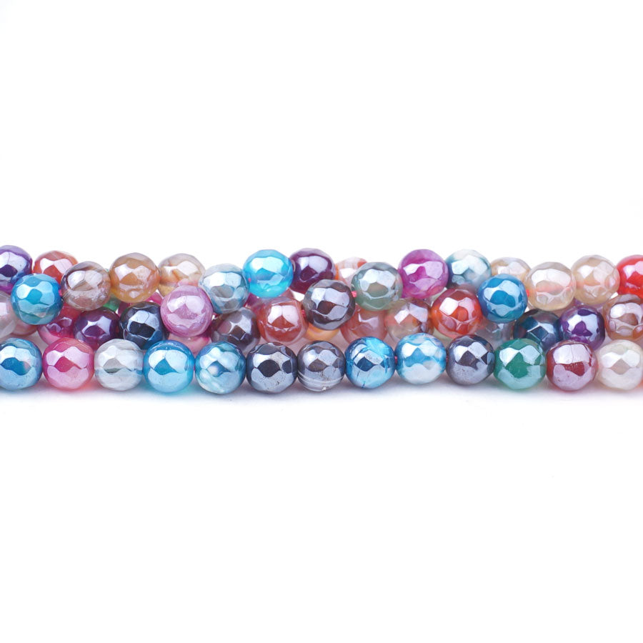 Sardonyx 6mm Multi Plated Round Faceted - Limited Editions - Goody Beads