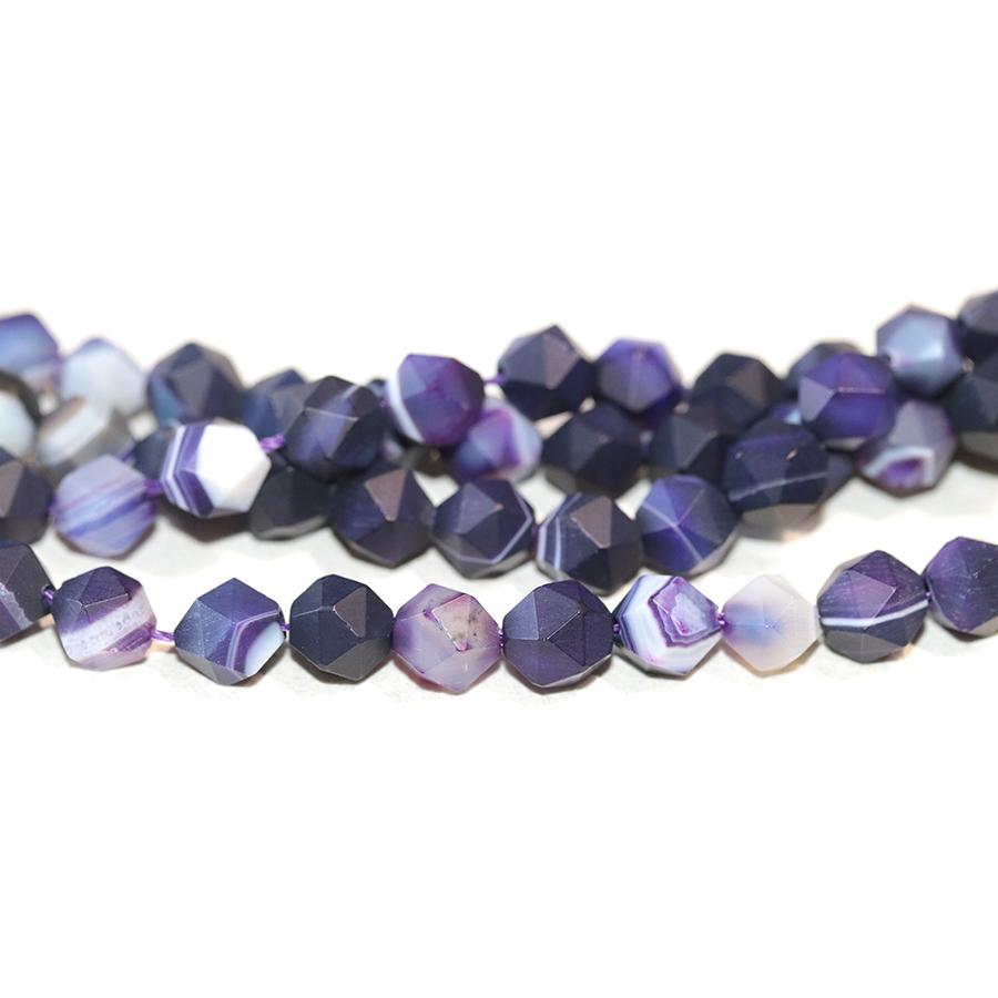 MATTE Purple Sardonyx (dyed) 6mm Star Cut Round 15-16 Inch