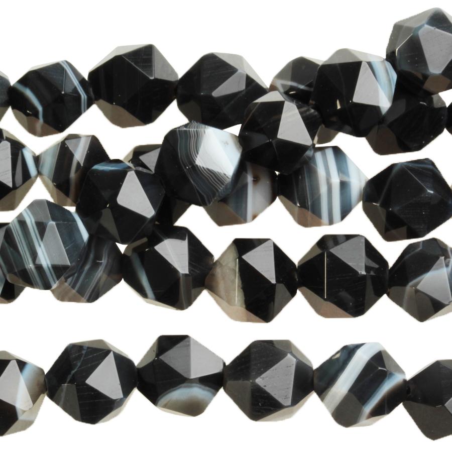 Sardonyx 8mm Star Cut Round 15-16 Inch