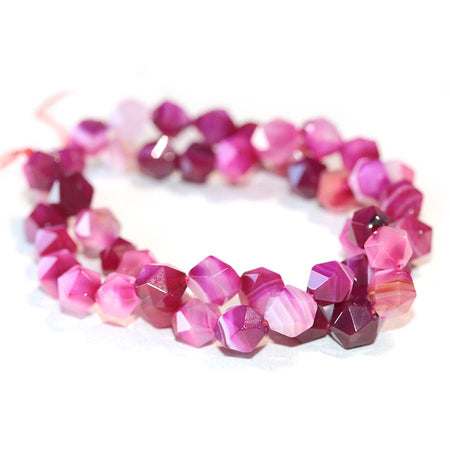 Pink Sardonyx (dyed) 8mm Star Cut Round 15-16 Inch