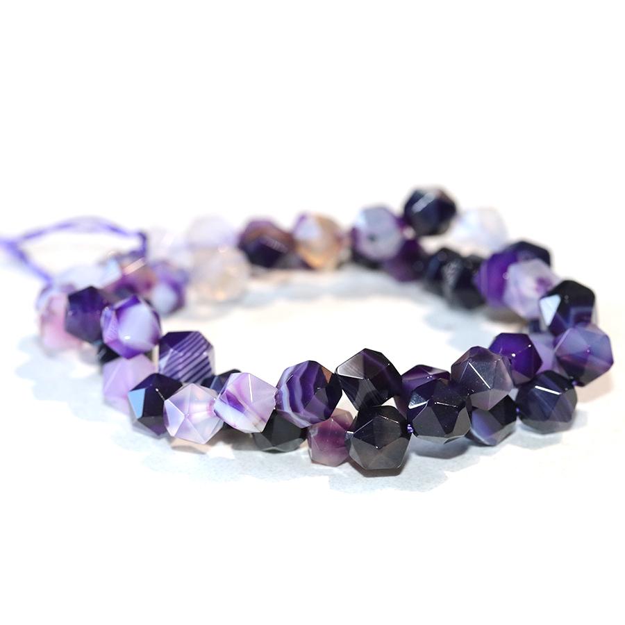 Purple Sardonyx (dyed) 8mm Star Cut Round 15-16 Inch