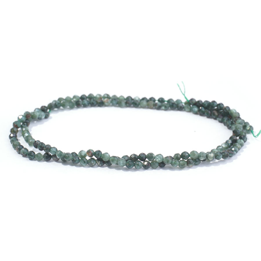 Seraphinite 2mm Round Faceted A Grade - 15-16 Inch - Goody Beads