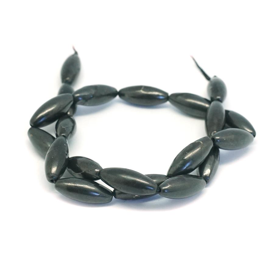 Shungite 8x20mm Rice Bead - 15-16 Inch