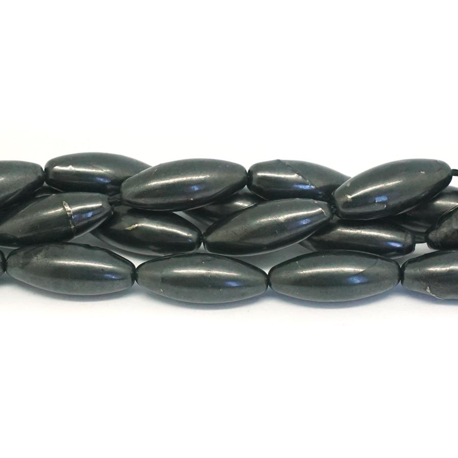 Shungite 8x20mm Rice Bead - 15-16 Inch