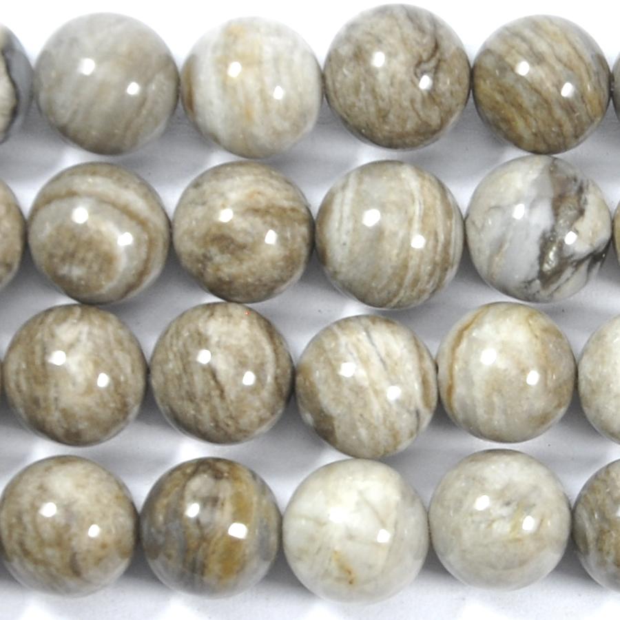 Silver Leaf Jasper 10mm Round