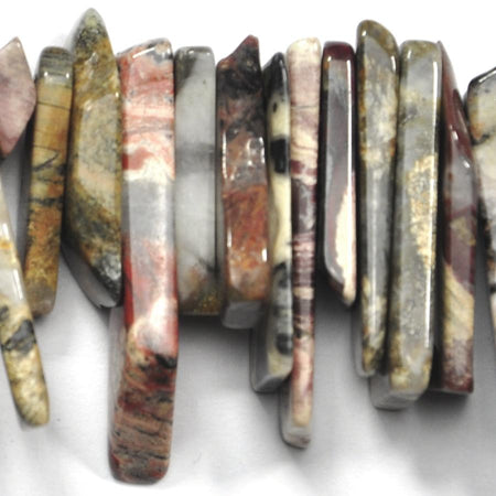 MATTE Silver Leaf Jasper  8x15-12x52 Graduated Slices