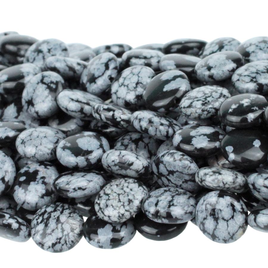 Snowflake Obsidian 12mm Coin 8-Inch