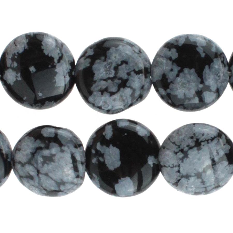 Snowflake Obsidian 12mm Coin 8-Inch