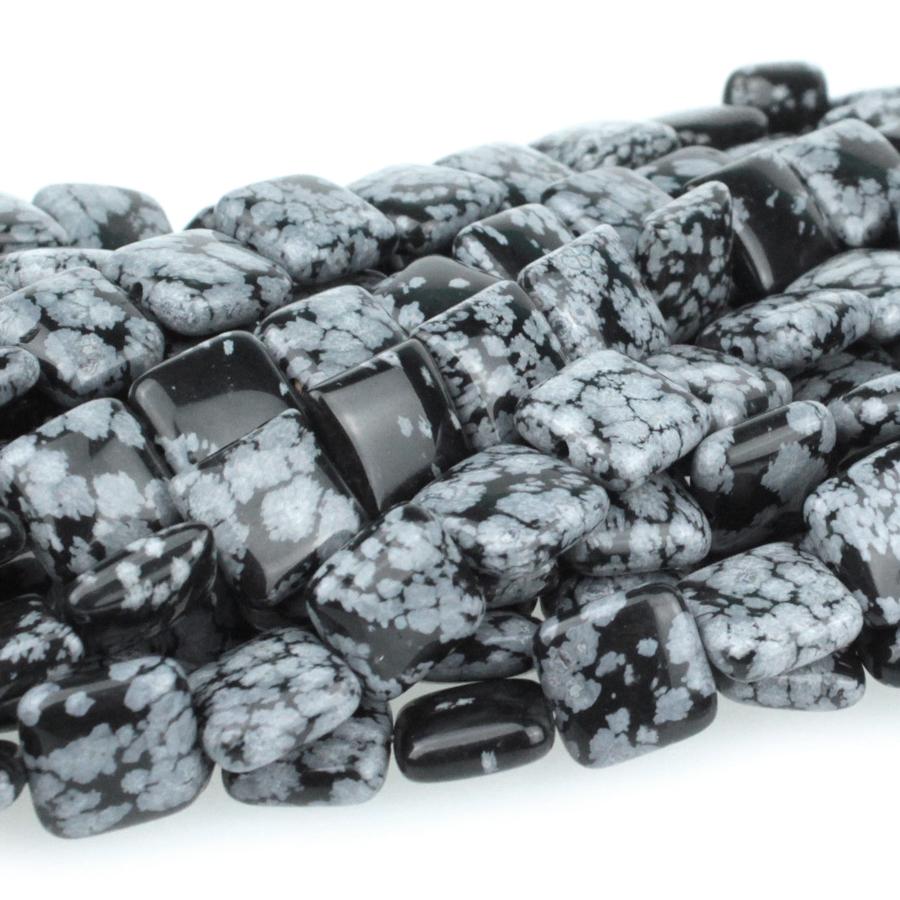 Snowflake Obsidian 12mm Square 8-Inch