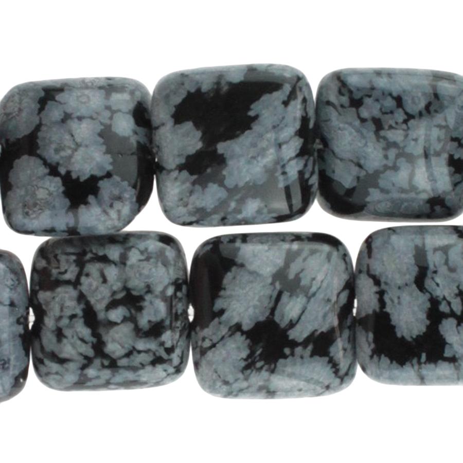 Snowflake Obsidian 12mm Square 8-Inch