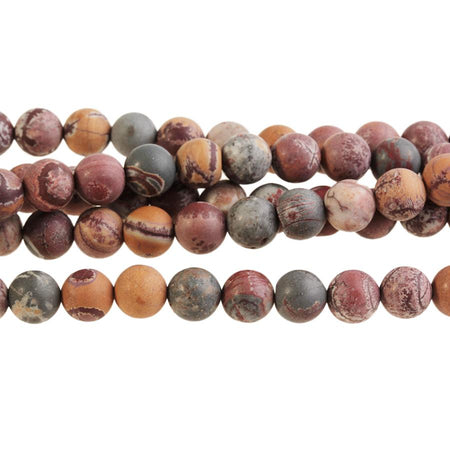 MATTE Sonora Jasper 8mm Round 15-16 Inch