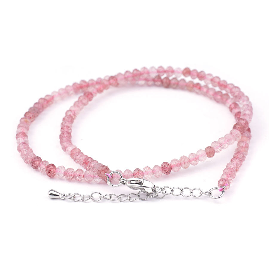 3x4mm Strawberry Quartz Natural Diamond Cut Rondelle - Limited Editions - Goody Beads