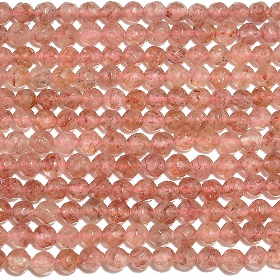 Strawberry Quartz 4mm Faceted Round