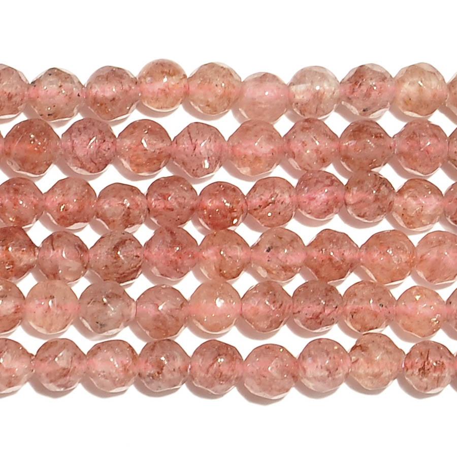 Strawberry Quartz 4mm Faceted Round