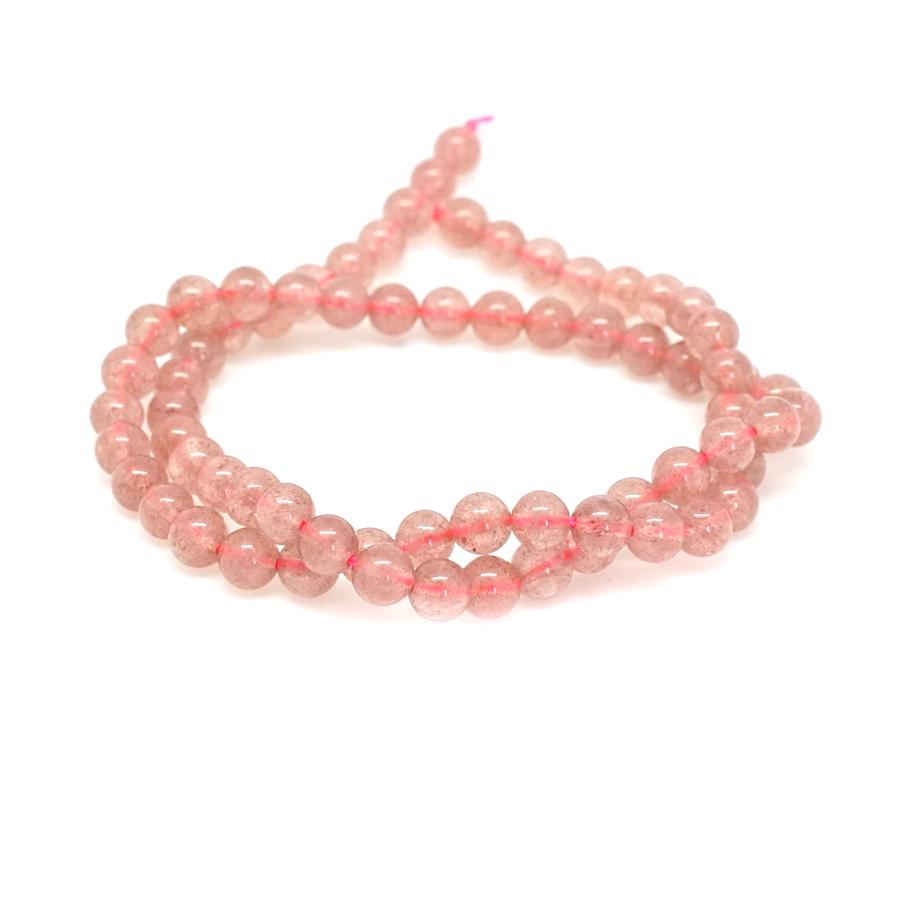 Strawberry Quartz 6mm Round - 15-16 Inch