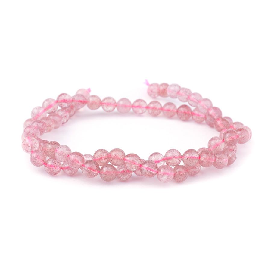 Strawberry Quartz 6mm Natural Round Ice - 15-16 Inch