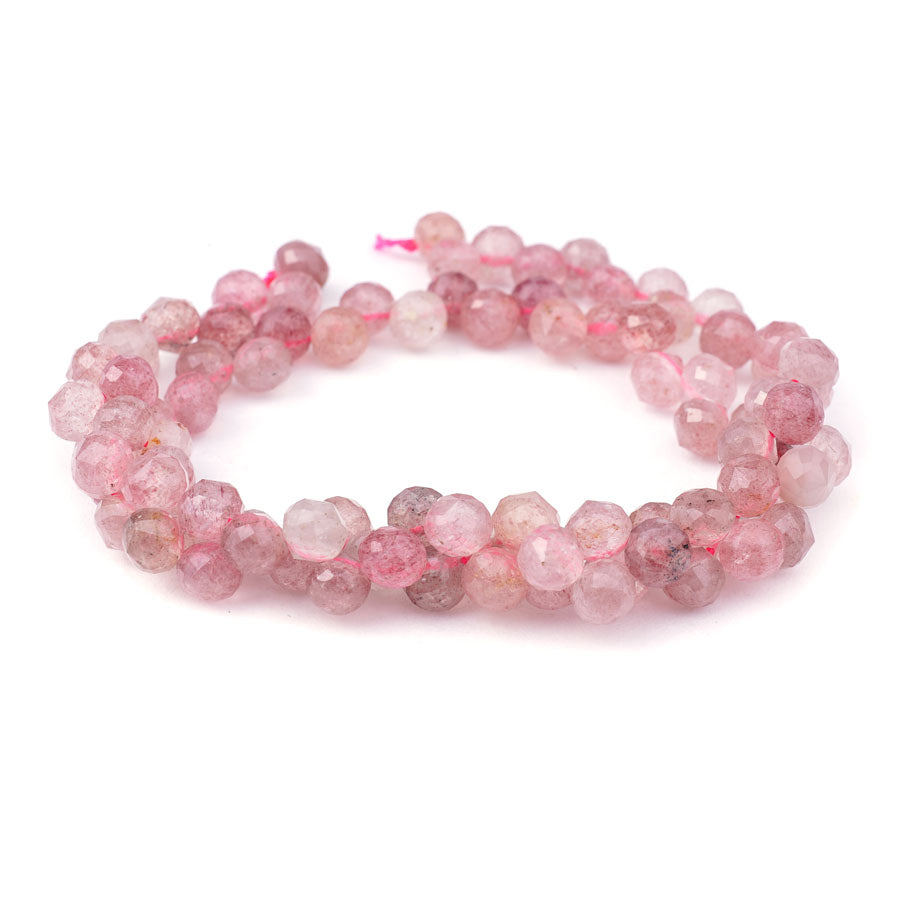 6mm Strawberry Quartz Natural Tear Drop Diamond Cut - 15-16 Inch - Goody Beads