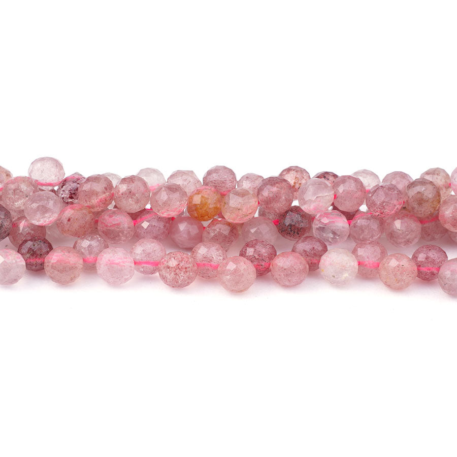 6mm Strawberry Quartz Natural Tear Drop Diamond Cut - 15-16 Inch - Goody Beads