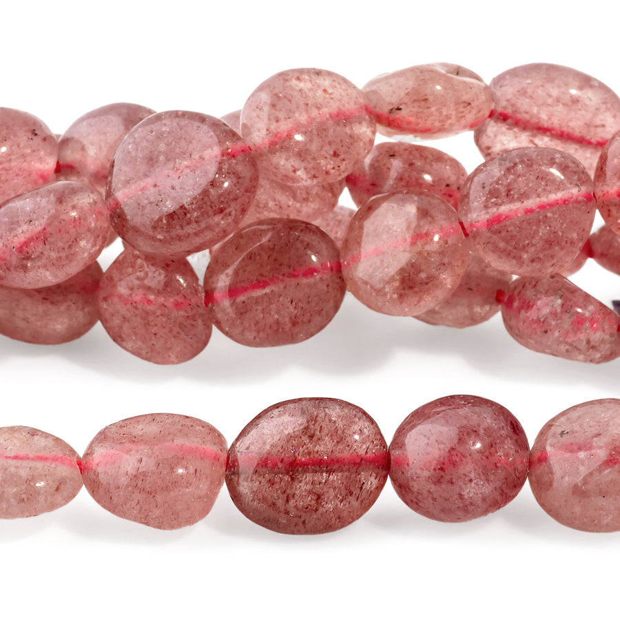 Strawberry Quartz 7x9-8x10mm Pebble - 15-16 Inch