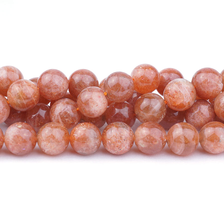 10mm Golden Sunstone Natural Round AA Grade - 15-16 Inch - Goody Beads