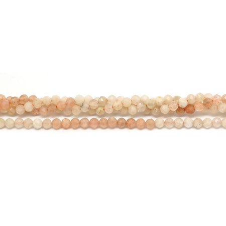 Golden Sunstone Faceted, Banded 3mm Round - 15-16 Inch