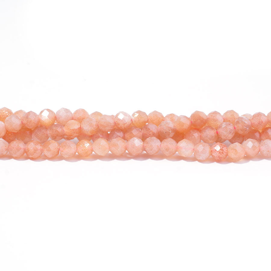 Golden Sunstone 4mm Round Faceted AA Grade - 15-16 Inch - Goody Beads