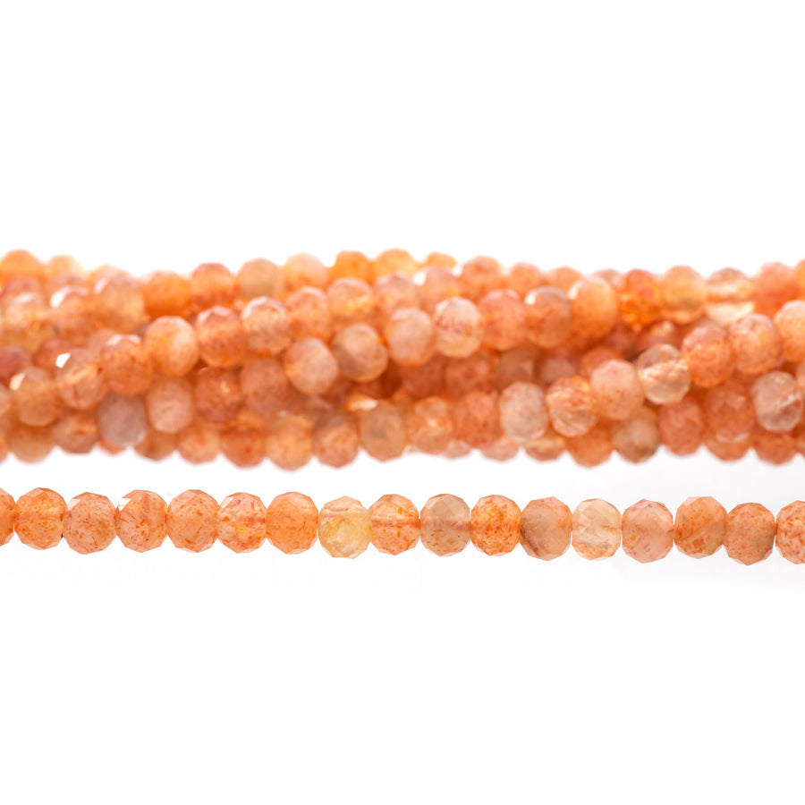 Golden Sunstone 4mm Rondelle Faceted - 15-16 Inch - Goody Beads